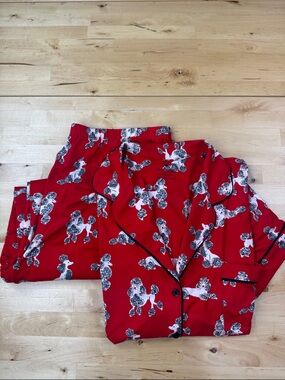 Kate Spade NY Red Poodle Pajama PJ Set Size XL Loungewear